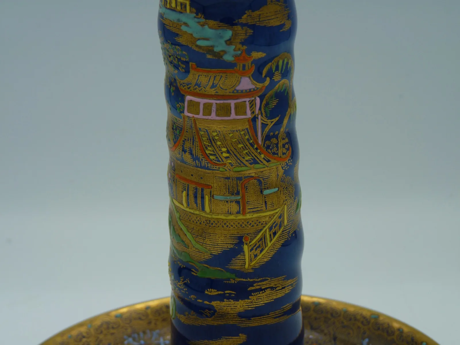 Stunning Enamelled Candlestick – Cobalt Blue - Gold - - Image 8