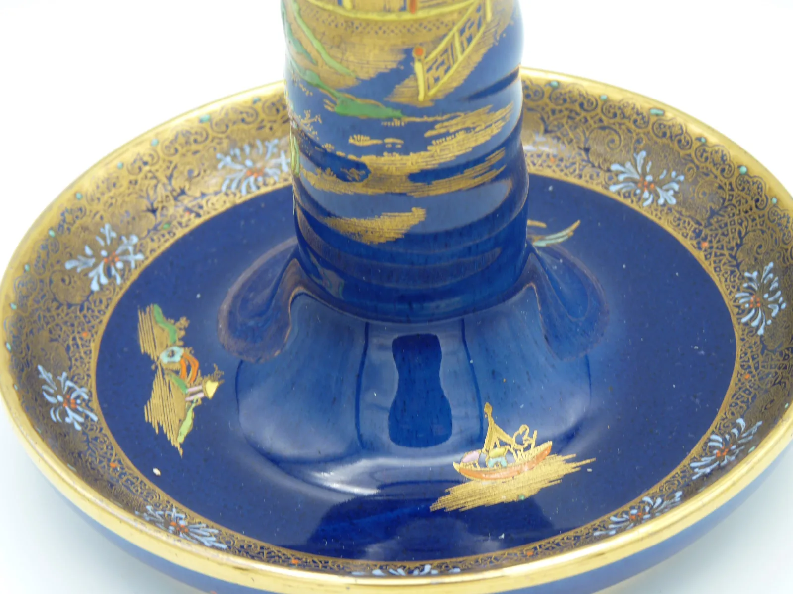 Stunning Enamelled Candlestick – Cobalt Blue - Gold - - Image 9