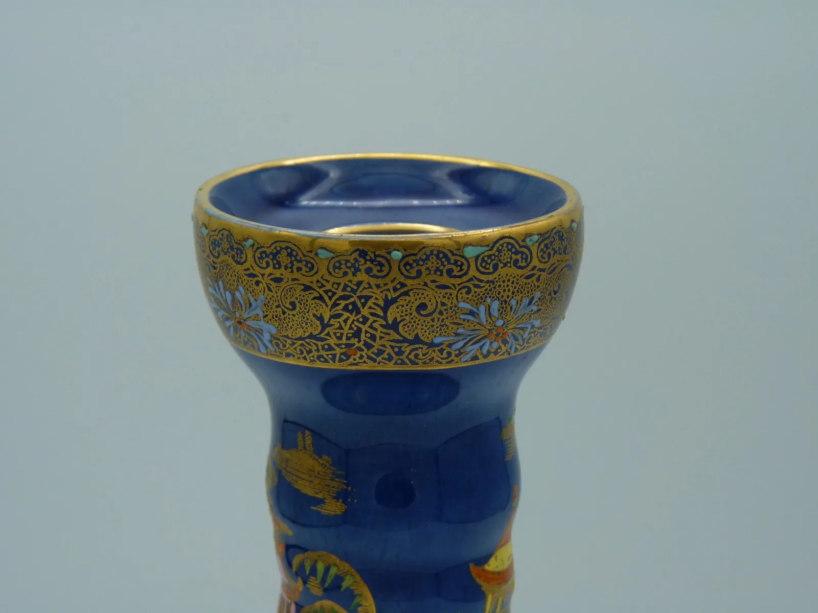 Stunning Enamelled Candlestick – Cobalt Blue - Gold - - Image 10