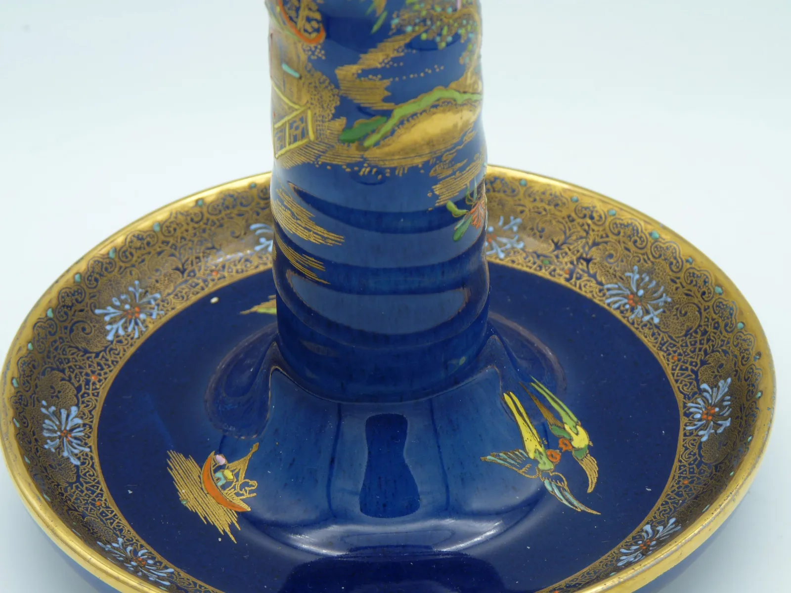 Stunning Enamelled Candlestick – Cobalt Blue - Gold - - Image 11