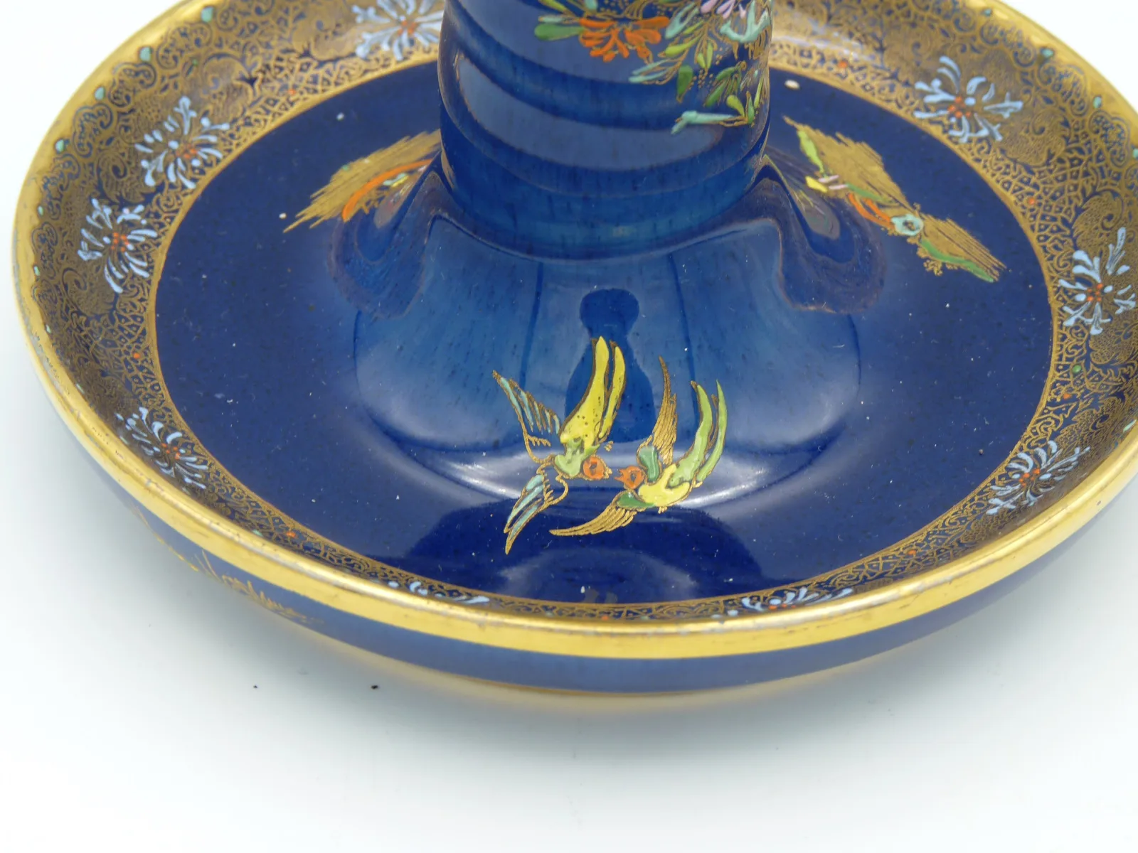 Stunning Enamelled Candlestick – Cobalt Blue - Gold - - Image 12