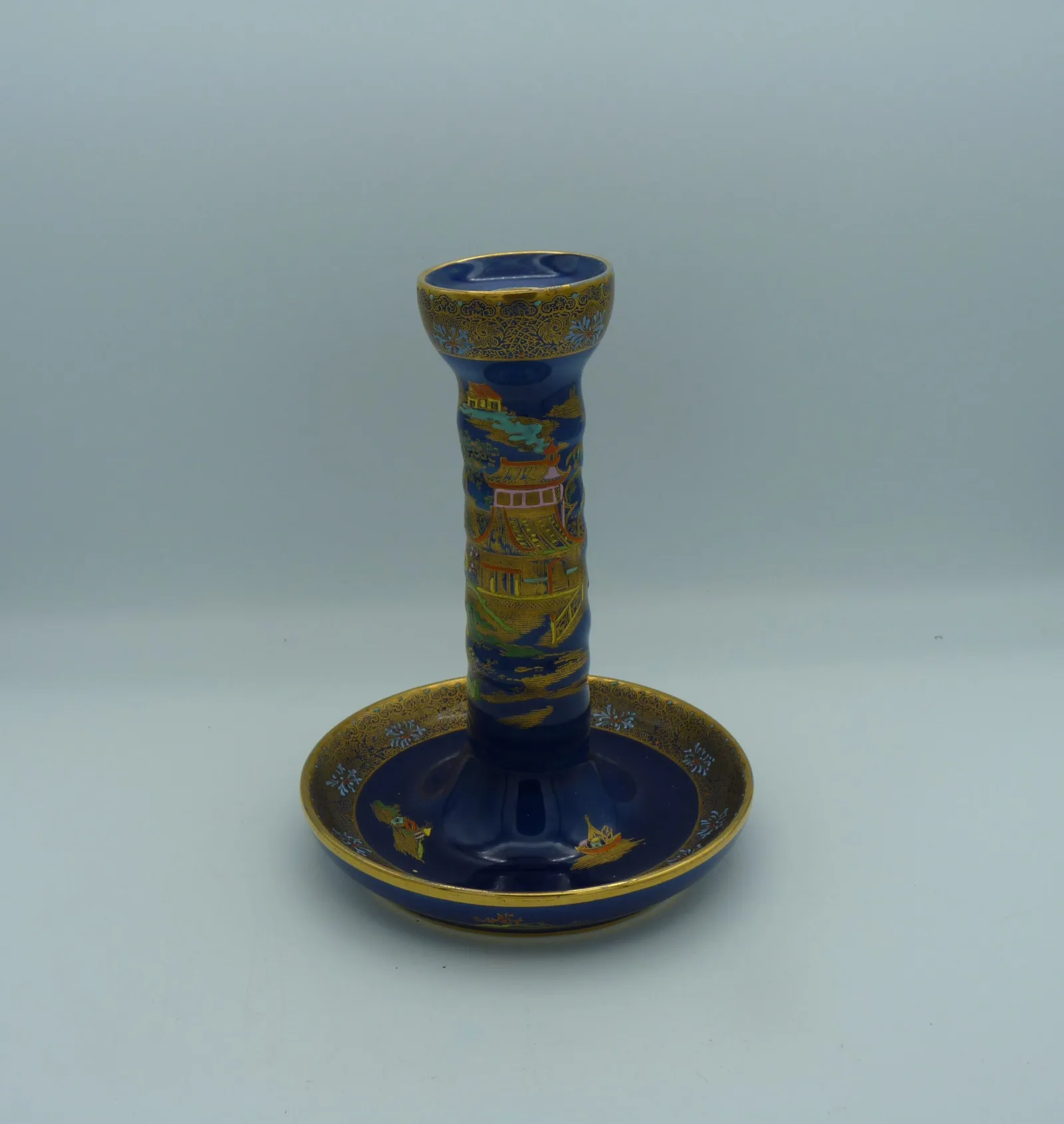 Stunning Enamelled Candlestick – Cobalt Blue - Gold - - Image 14