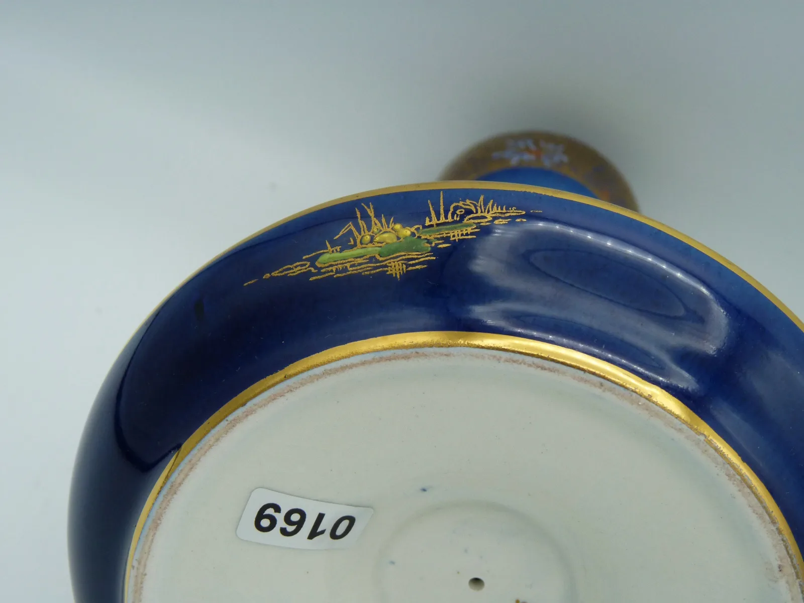 Stunning Enamelled Candlestick – Cobalt Blue - Gold - - Image 16