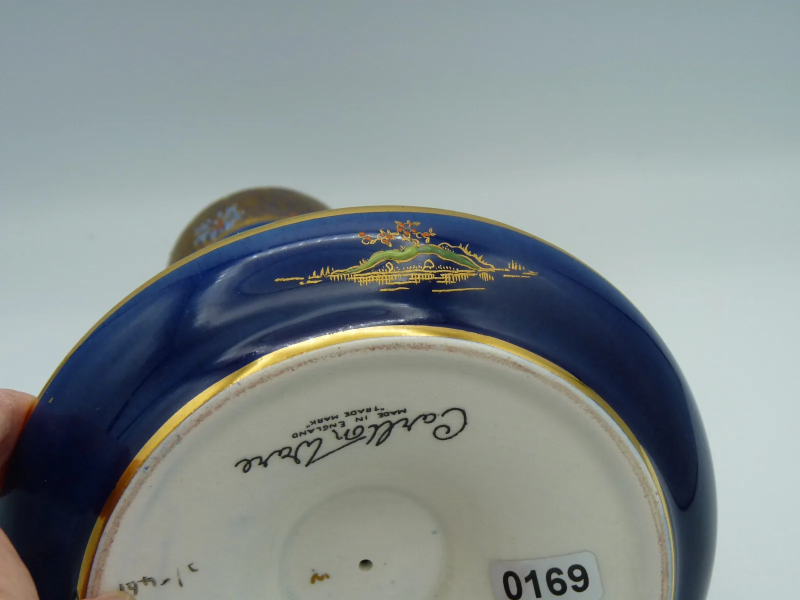 Stunning Enamelled Candlestick – Cobalt Blue - Gold - - Image 18