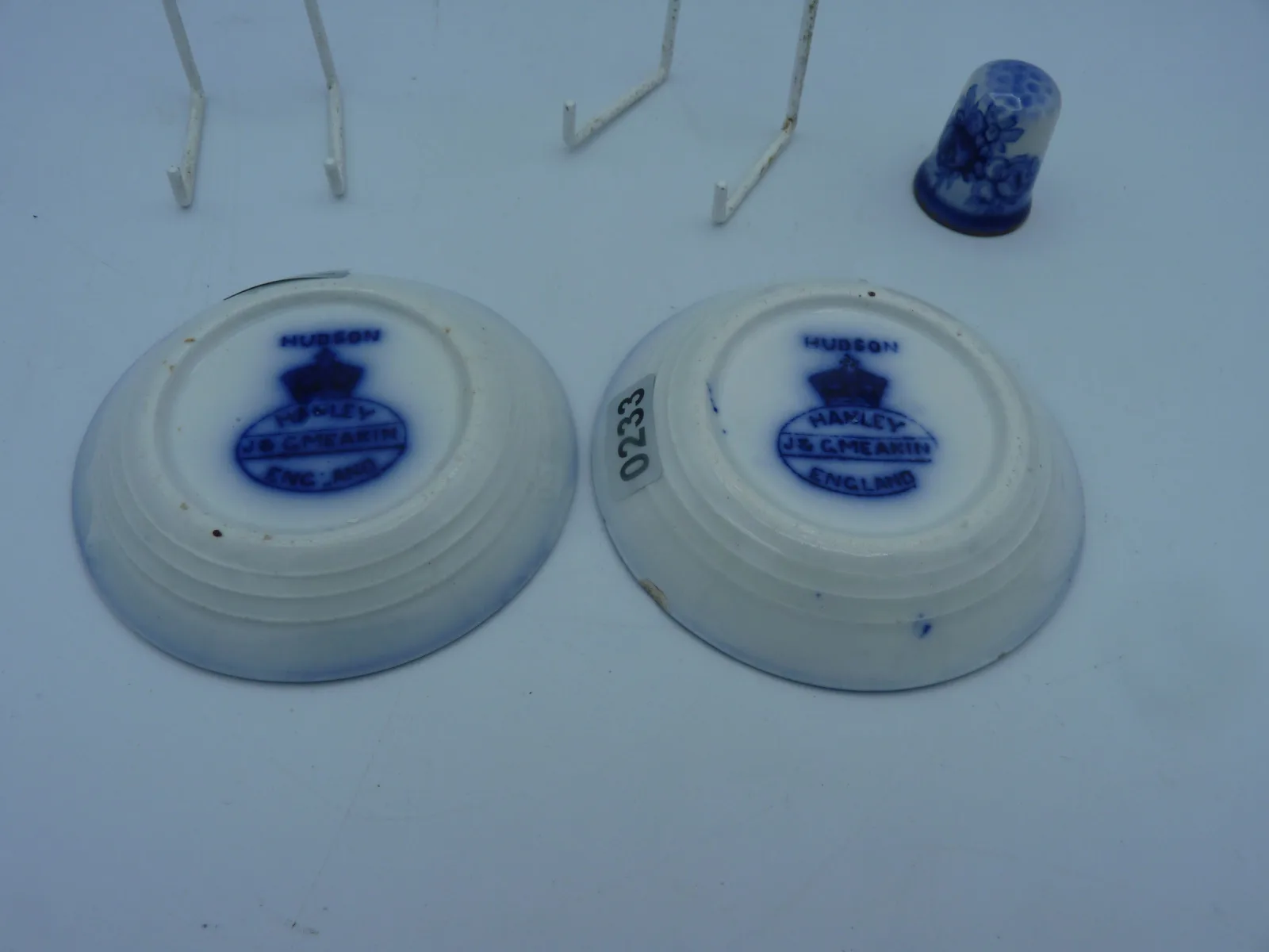 A Pair of Flow Blue Butter Pats - Image 4