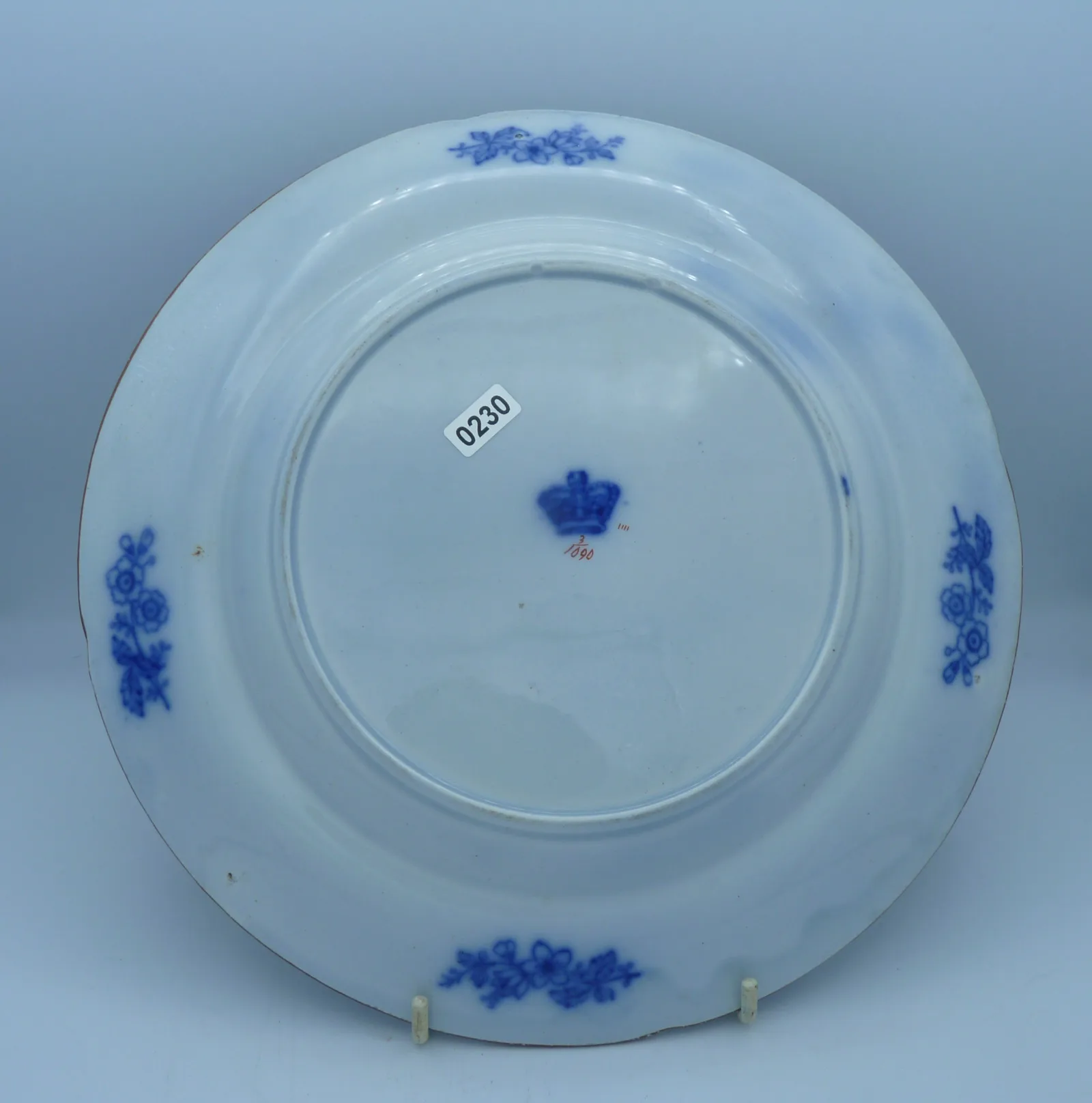 Beautiful Flow Blue & Polychrome Early Plate - Image 13