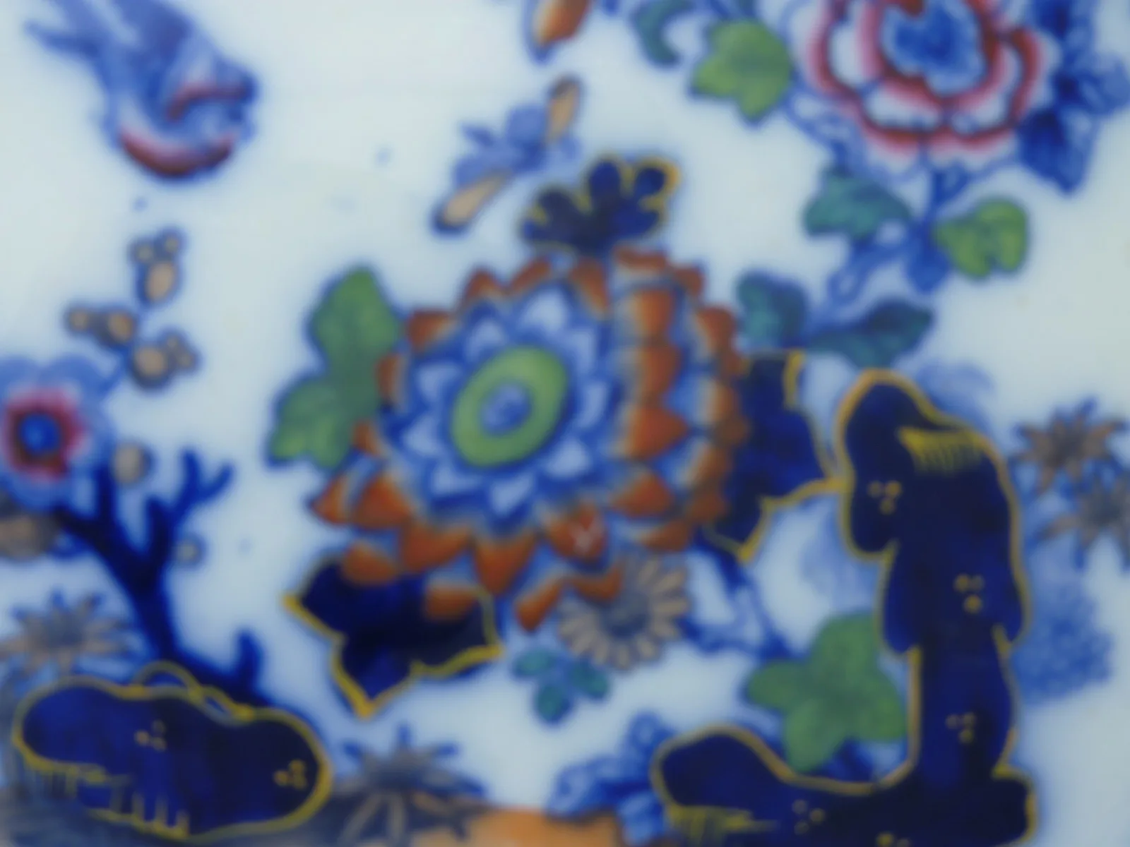 Beautiful Flow Blue & Polychrome Early Plate - Image 6