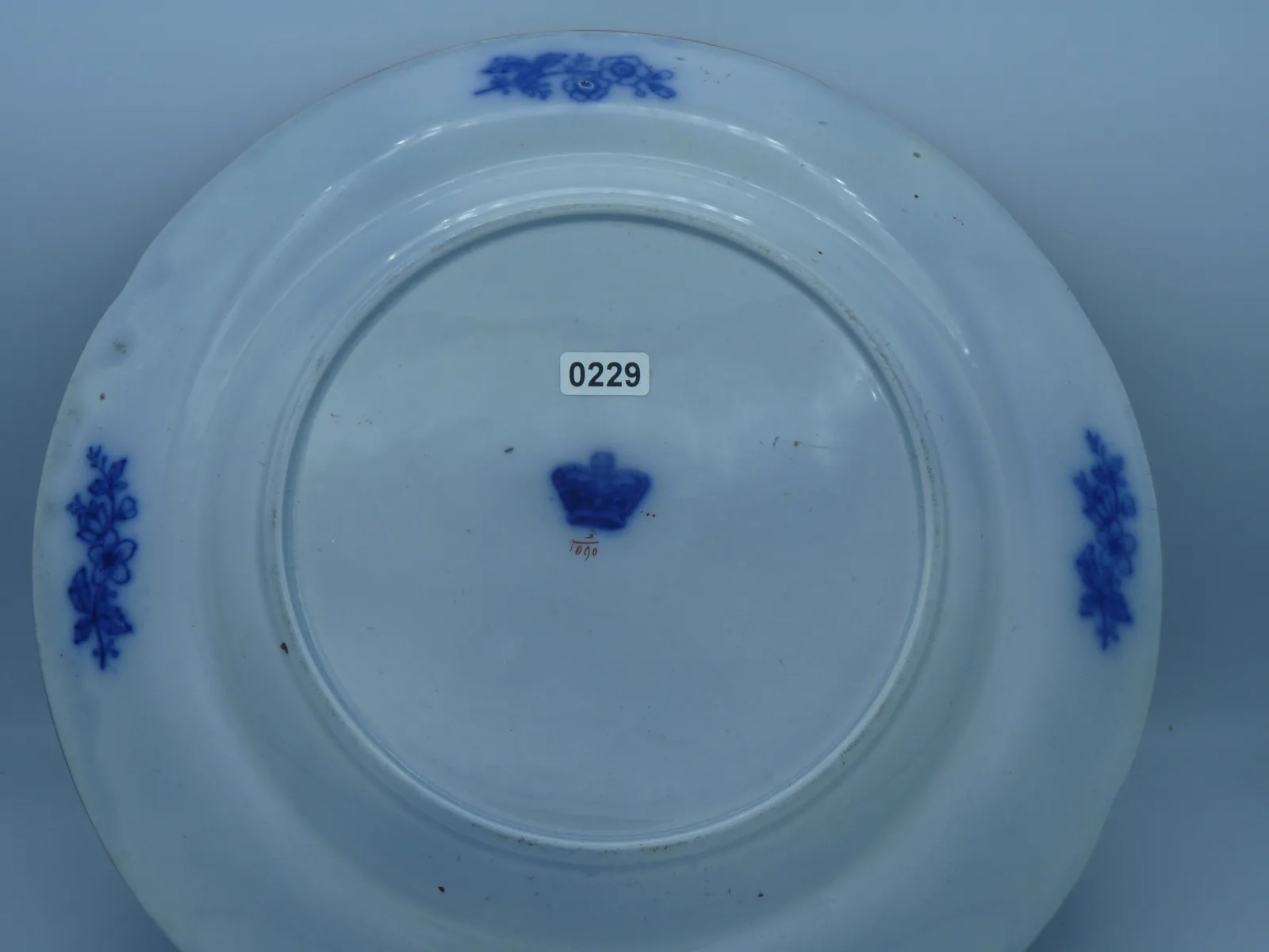 Beautiful Flow Blue & Polychrome Early Plate - Image 5