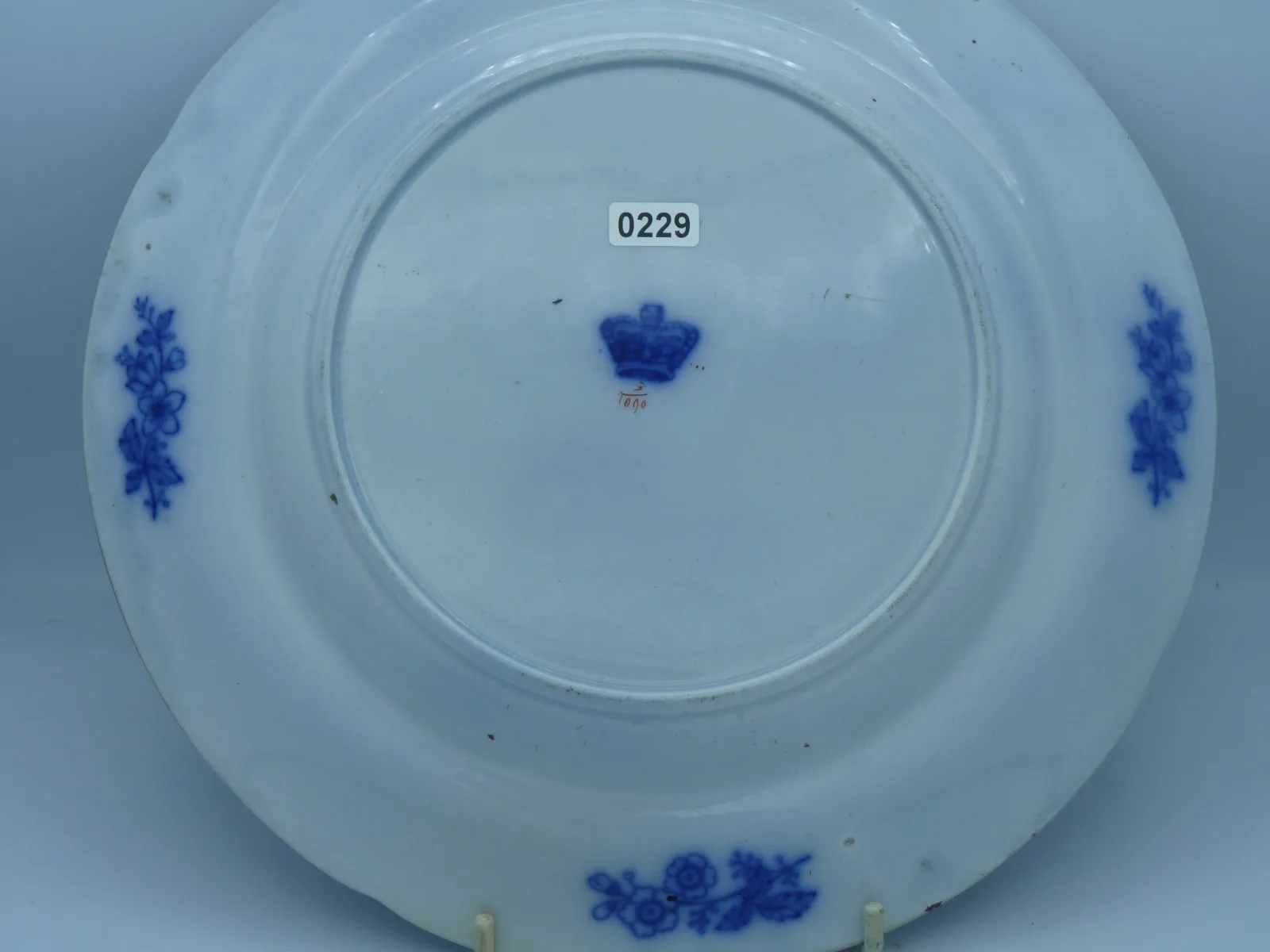 Beautiful Flow Blue & Polychrome Early Plate - Image 4