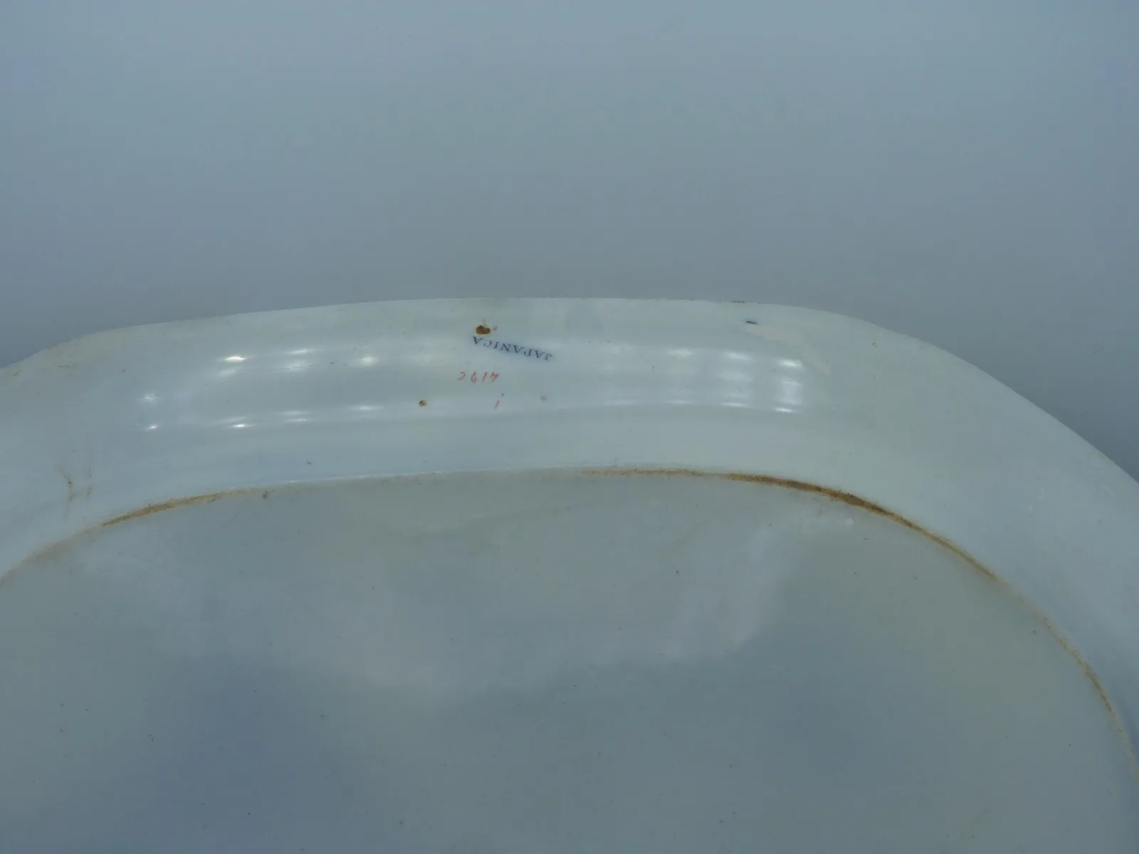 Flow Blue & Polychrome Japanica Platter - Image 3